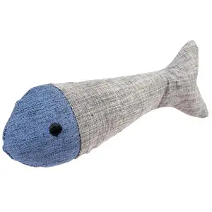 Comparateur de prix : Jouet pour chat poisson et herbe à chat Duvoplus Eco Bleu 13,5x4,5x3 c...