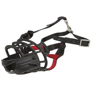 duvoplus, Muselière Caoutchouc Medium Noir/Rouge, muselière, Noir/Rouge, Chien pas cher
