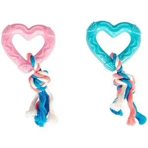duvoplus, Dogtoy Puppy TPR Coeur avec Corde en Cotton 14cm, Jouet, Chien