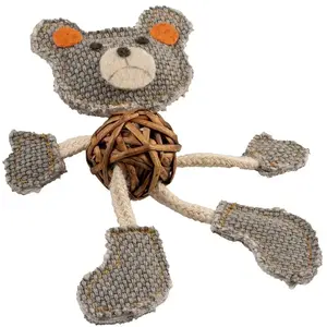Jouet pour chat Duvoplus Canvas Ours Marron 17x12x3,5 cm 12053 pas cher