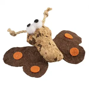 Jouet peluche pour chat cork papillon Duvoplus Marron 10x12x3 cm 12108 pas cher