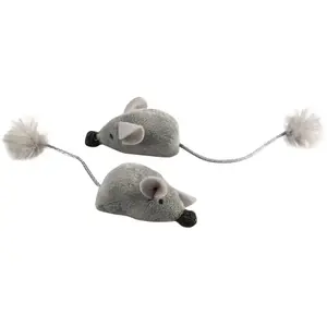 Jouet peluche pour chat avec queue drôle Duvoplus Cushy (2x3) Gris 16,...