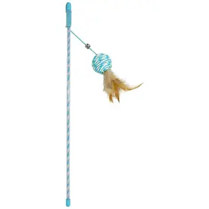 Canne à pêche pour chat balle en papier Duvoplus Catchy Bleu 41x4x3,5 ... pas cher