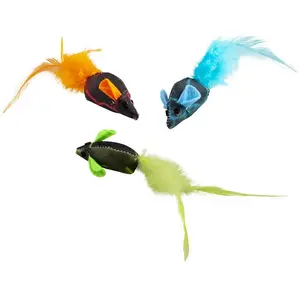 Jouet peluche pour chat souris avec plumes Duvoplus Flash Multicolore ... pas cher