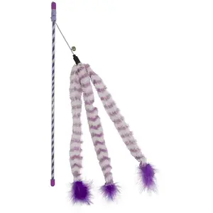 Canne à pêche pour chat fluffy queue Duvoplus Catchy Violet 44x8x3,5 c... pas cher