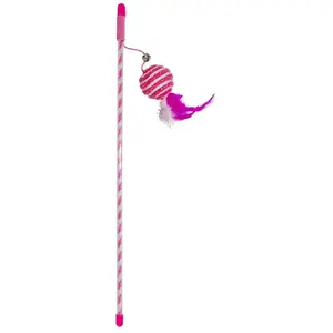 Canne à pêche pour chat balle de paillettes Duvoplus Catchy Rose 45,5x... pas cher