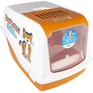 Comparateur de prix : Bac à litière fermée pour chat Smurfs Duvoplus Azrael Blanc 57x39x38 cm 13604