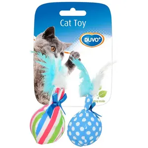 Comparateur de prix : Balle pour chat avec plumes Duvoplus Bleu 14x8x4 cm 1717023