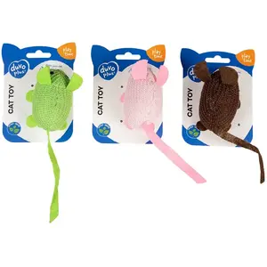 Jouet peluche pour chat souris Duvoplus Vert 9,5x4x6 cm 1717030 pas cher