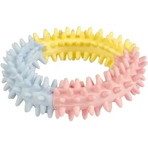 Comparateur de prix : Jouet pour chiots anneau à mordiller Duvoplus Puppy Bleu 11x11x1,5 cm 1717069