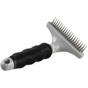 duvoplus, Peigne Démêlant 35+18 pins Noir/Gris, pour la Toilette, Noir/Gris, Chien