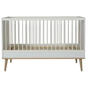 Comparateur de prix : quax Lit bébé évolutif 70x140 cm bois blanc et hêtre clair Fleur