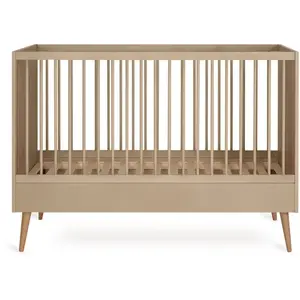 Comparateur de prix : quax Lit bébé évolutif 70x140 cm laqué taupe et hêtre clair Cosy