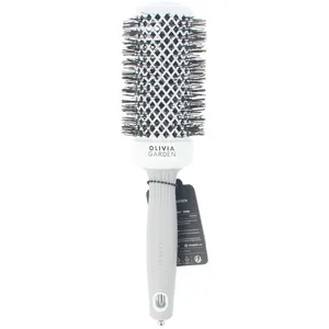 Brosse brushing Expert Blowout Shine nylon blanc & gris 45mm Olivia Garden