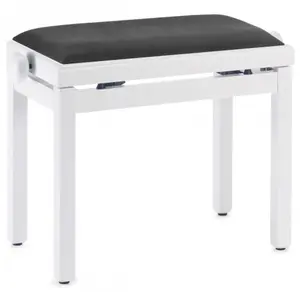 Stagg PB39 WHM VBK - Banquette Piano Blanc Mat + Velour Noir