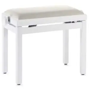 Stagg PB39 WHM VBE - Banquette Piano Blanc Mat + Velour Beige