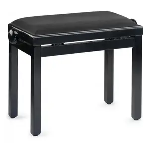 Stagg PB39 BKP SVBK - Banquette Piano Noir Brillant + Velour Lisse Noir