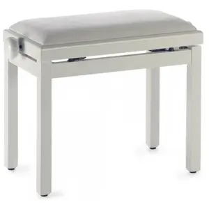 Stagg PB39 PEARLP VWH - Banquette Piano Blanc Brillant + Velour Blanc