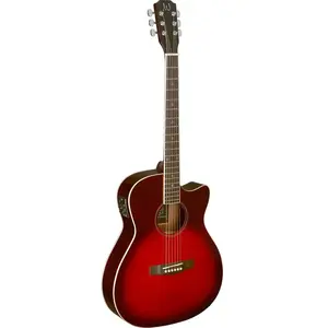 James Neligan J.N Guitars Bessie BES-ACE Transparent Red Burst guitare folkVendu parbax-music