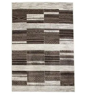 The Deco Factory Tapis toucher laineux à motifs carrés et scandinaves beige 133x190 pas cher