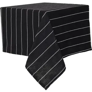 Pomax - Nappe Lazy noir/blanc 160x160 cm pas cher