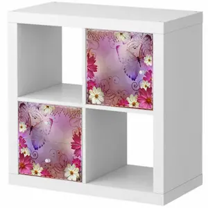 Ambiance-sticker Sticker meubles Ikea Papillon et fleursVendu parambiance-sticker