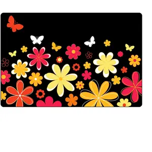 Ambiance-sticker Stickers ordinateur fleurs sur fond noirVendu parambiance-sticker