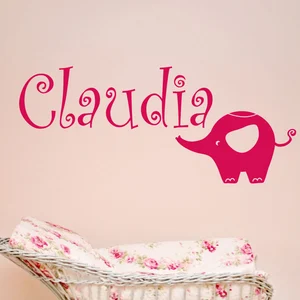 Ambiance-sticker Sticker Éléphant Prénom PersonnalisableVendu parambiance-sticker