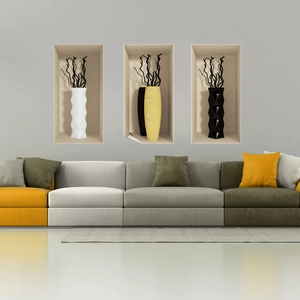 Ambiance-sticker Sticker effet 3D vases chic pas cher