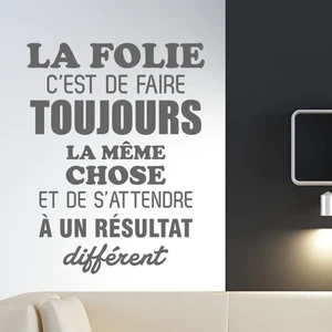 Comparateur de prix : AMBIANCE-STICKER Sticker La folie c'est de faire toujours la même chose design
