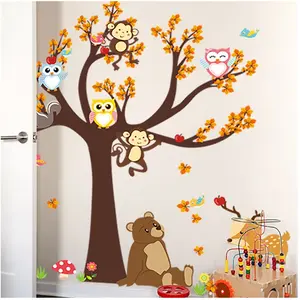 Ambiance-sticker Sticker arbre géant avec hibou, singe et oursVendu parambiance-sticker