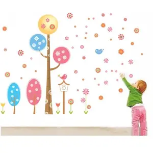 Ambiance-sticker Stickers arbres designs arrondis et fleursVendu parambiance-sticker