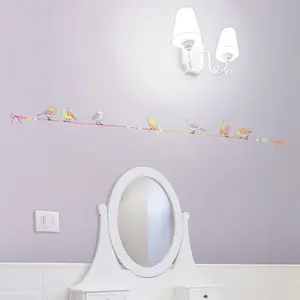 Ambiance-sticker Sticker oiseaux moineaux sur un fil pas cher