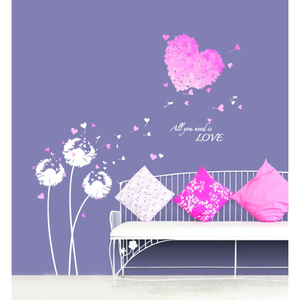Ambiance-sticker Sticker coeur en fleur rose pas cher