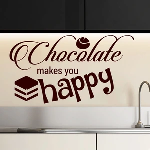 Ambiance-sticker Sticker Chocolate makes you happy pas cher