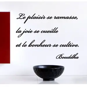 Comparateur de prix : Sticker citation de Bouddha   "Le bonheur se cultive"