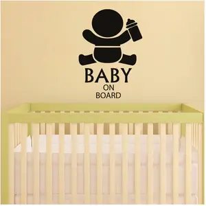 Ambiance-sticker Sticker Baby on board Bébé avec un biberonVendu parambiance-sticker