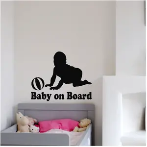 Ambiance-sticker Sticker Baby on board Bébé avec un ballonVendu parambiance-sticker