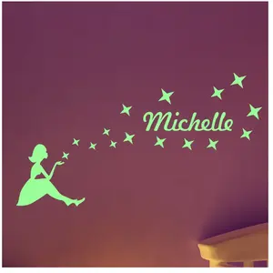 Ambiance-sticker Stickers prénom phosphorescent Petite fille et les étoilesVendu parambiance-sticker