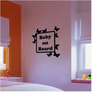 Ambiance-sticker Sticker Papillons sur cadre Baby on BoardVendu parambiance-sticker