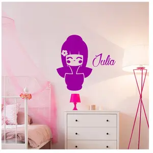 Ambiance-sticker Sticker prénom personnalisable en tenue asiatiqueVendu parambiance-sticker