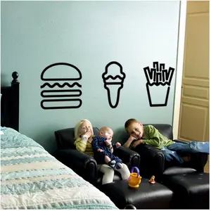 Sticker cuisine Frite, hamburger, glaceVendu parambiance-sticker
