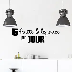 Sticker citation cuisine 5 fruits et légumes par jourVendu parambiance-sticker