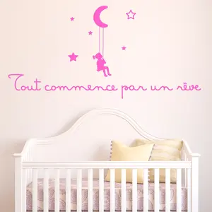 Ambiance-sticker Sticker citation enfant Tout commence par un rêve pas cher