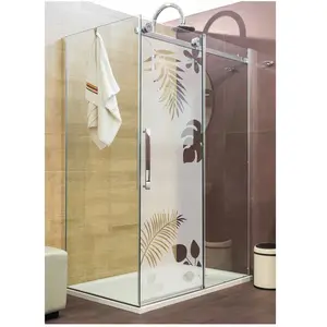 Sticker porte de douche Feuilles exotiquesVendu parambiance-sticker