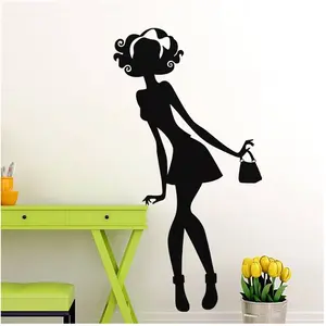 Ambiance-sticker Sticker Femme avec un petit sacVendu parambiance-sticker