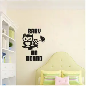 Ambiance-sticker Sticker Baby on board Hibou et papillonVendu parambiance-sticker