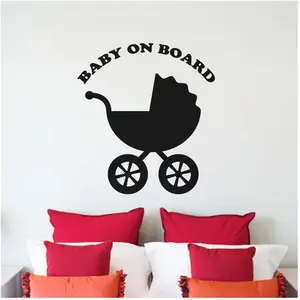 Ambiance-sticker Sticker Silhouette poussette Baby on boardVendu parambiance-sticker