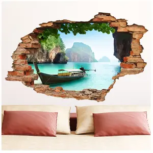 Comparateur de prix : Ambiance-sticker Sticker trompe l'oeil Les îles secrètes
