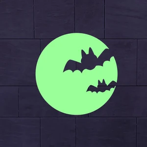 Ambiance-sticker Sticker Phosphorescent lune avec les chauves-sourisVendu parambiance-sticker